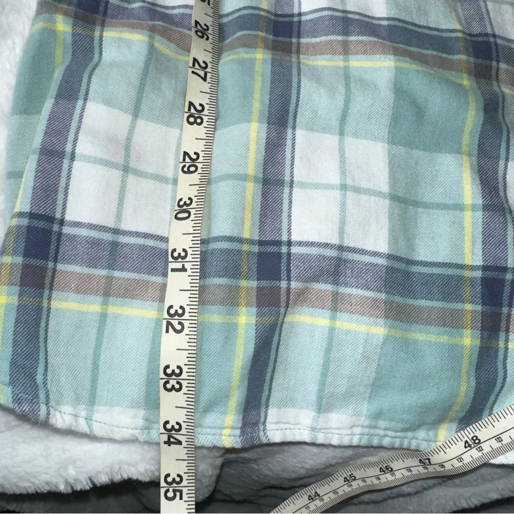 Pendleton Popover Shirt Dress Womens Light Blue Plaid Cotton 3/4 Sleeves L Tunic - Picture 11 of 11